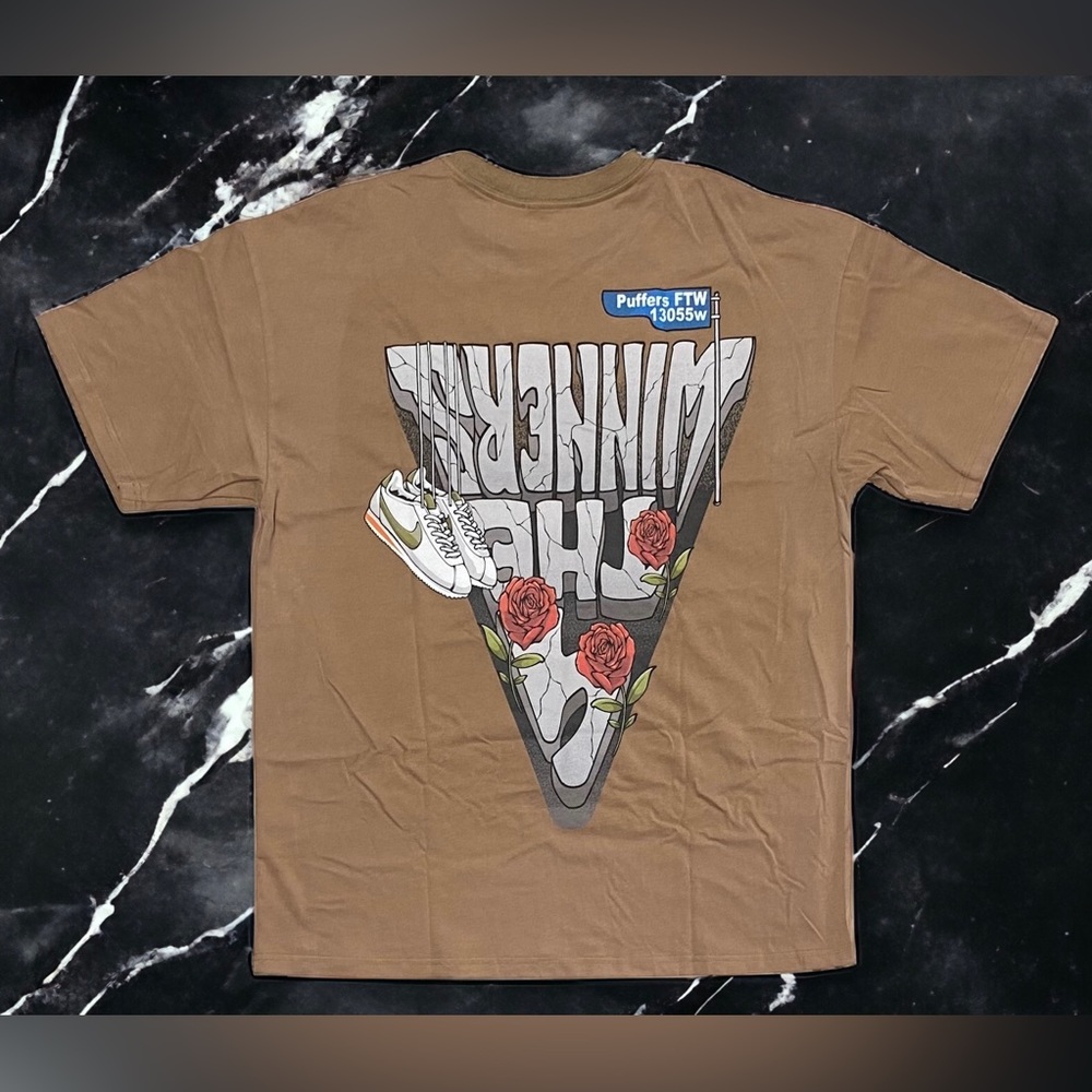 NEW Puffers Smoke Shop Brown 4 The Winners Only T Shirt L,XL Nike Cortez Soft